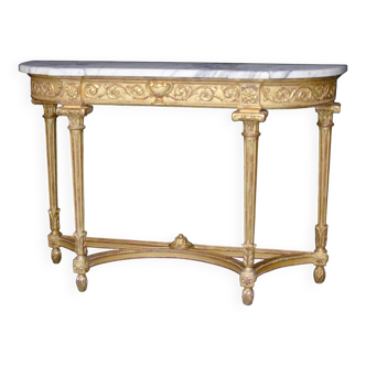 Console en bois doré et marbre style Louis XVI (début XXeme)