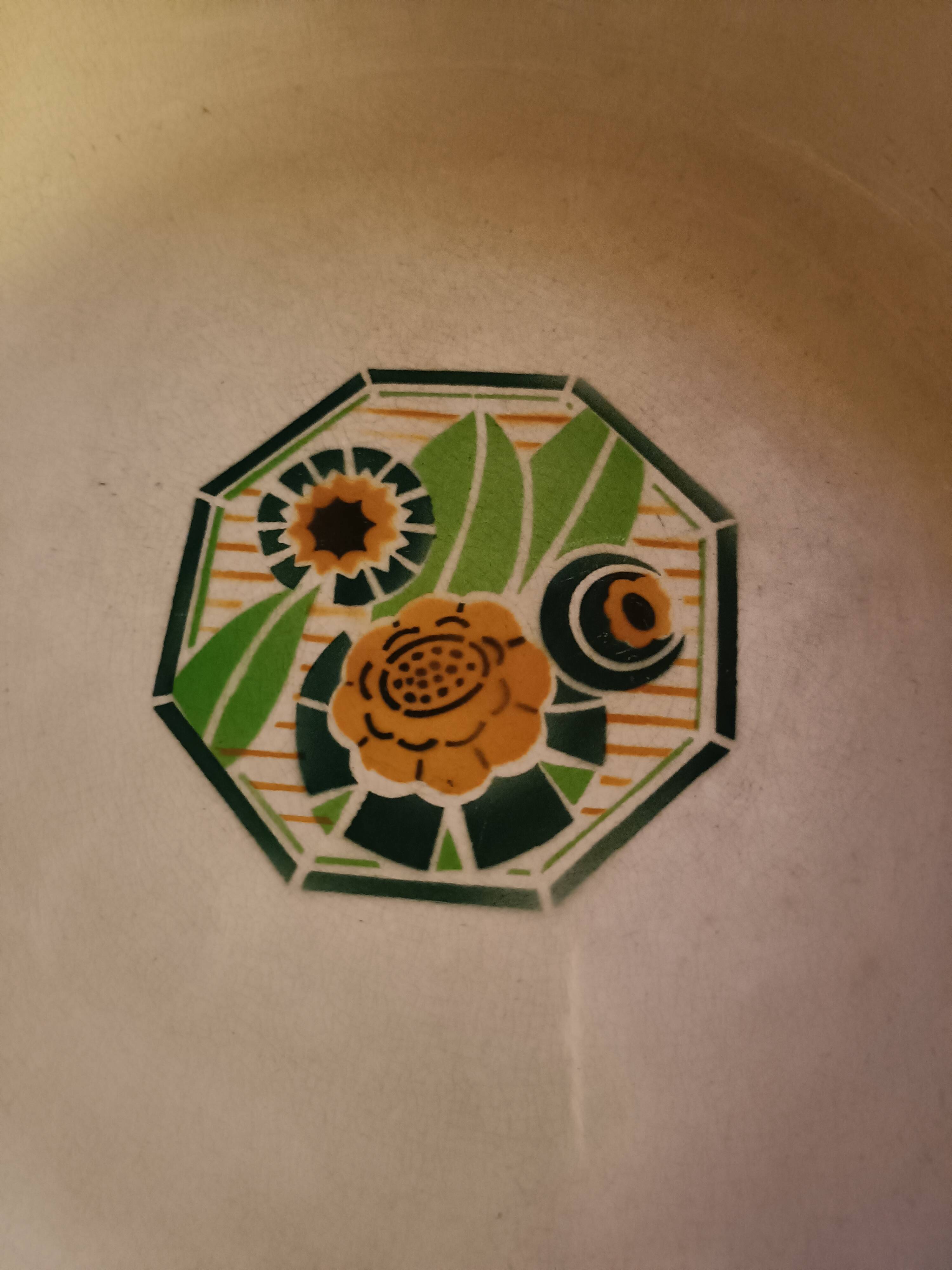 Digoin Art Deco Oxford-style deep dish