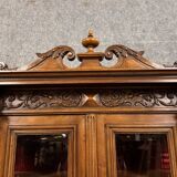 Superb Renaissance style walnut display cabinet circa 1850