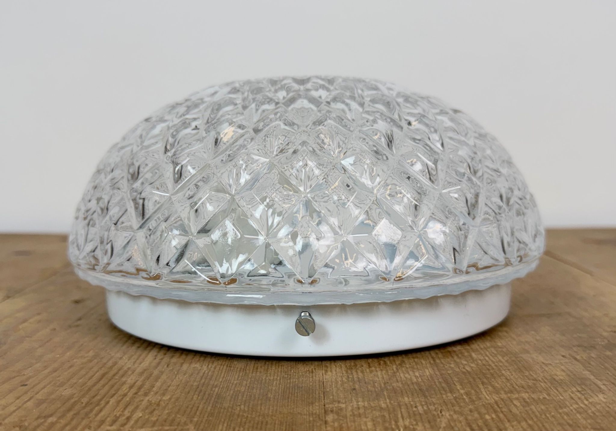 Vintage Glass Wall or Ceiling Light, 1970s