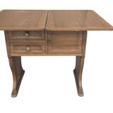 Tavolino a Libro Vintage in Legno Salvaspazio con Cassetti e Vano