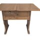 Table basse vintage en bois gain de place avec tiroirs et compartiment.