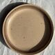 Lot de 4 assiettes à dessert en grès beige liseré brun Sarreguemines grès