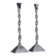 Pair of twisted metal candlesticks, 1980s