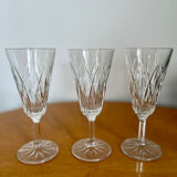 Set of three Reims crystal flutes 1950