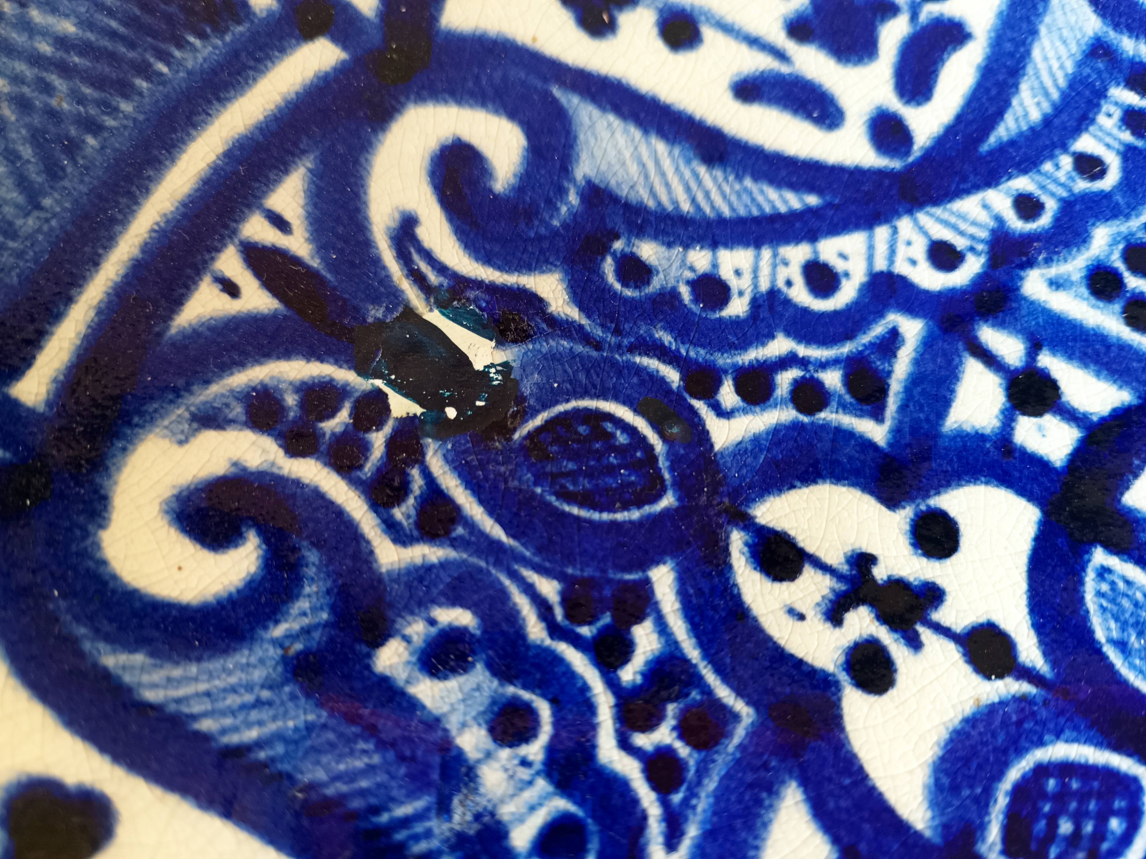 Large Moroccan dish or terracotta bowl, 42 cm diameter