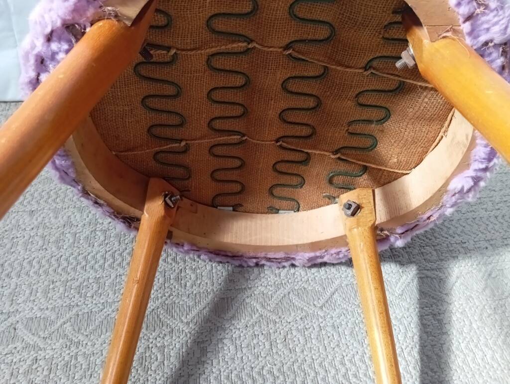 Lilac furry chair from the 50s