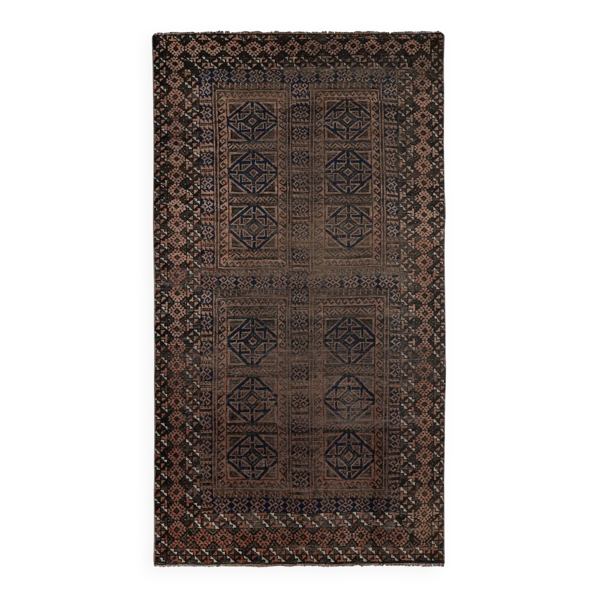 Vintage Turkish handmade rug 125x212 cm