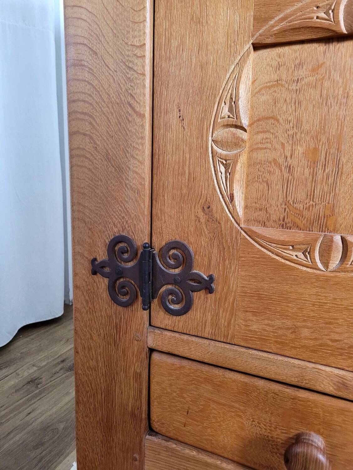 Vintage design solid oak sideboard