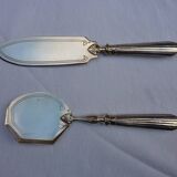 2 dessert serving cutlery art deco silver filled and silver metal