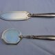 2 dessert serving cutlery art deco silver filled and silver metal