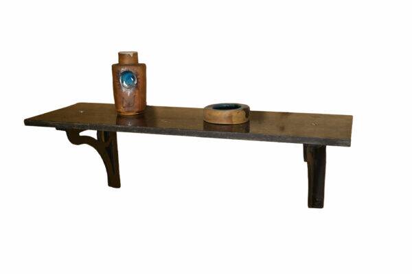 Cast iron and blue stone wall console, France, 1950s