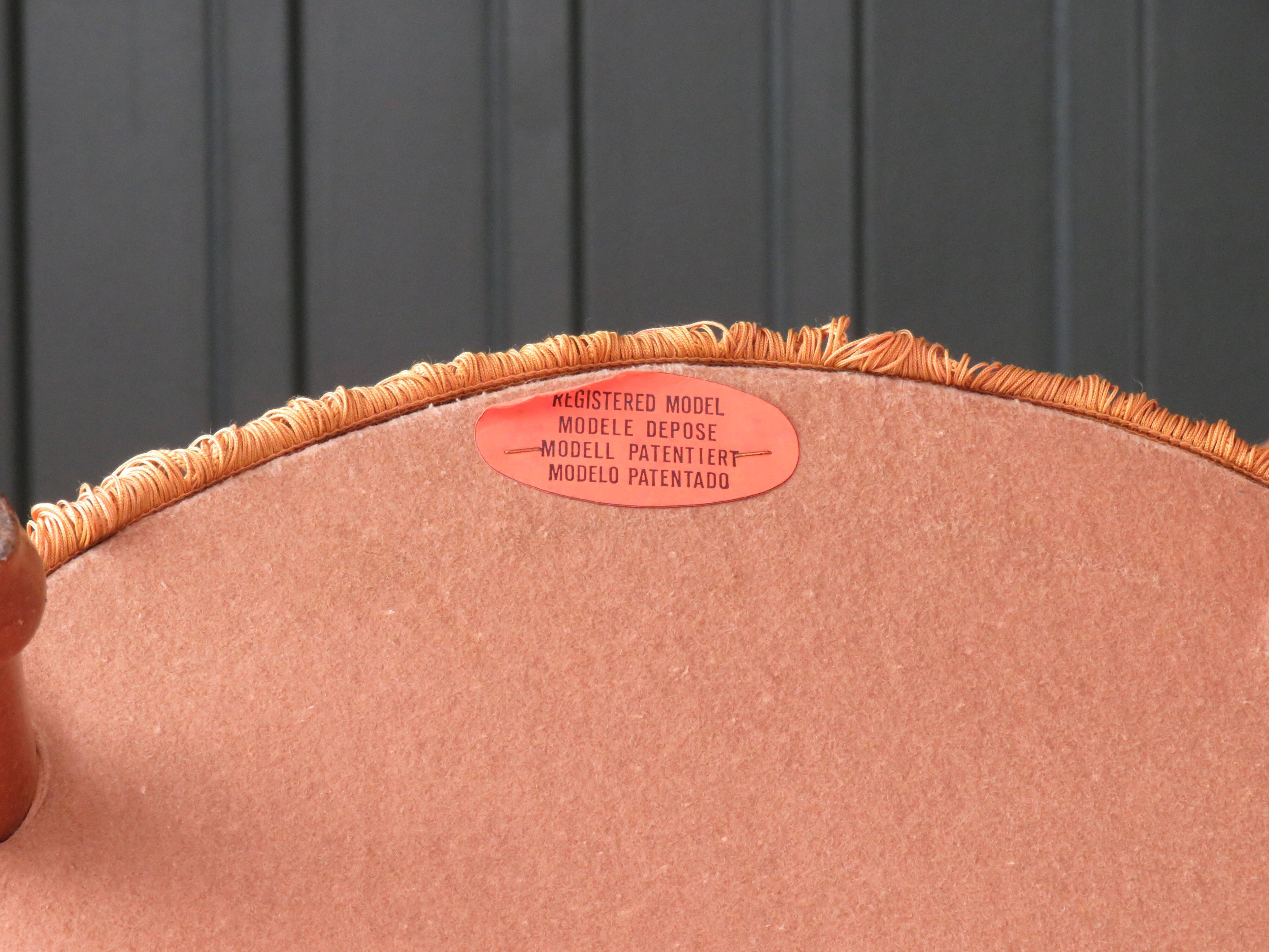 Pair of toad chairs in old gold velvet