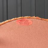 Pair of toad chairs in old gold velvet