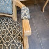 2 cabriolet armchairs and a Louis XV salon bench