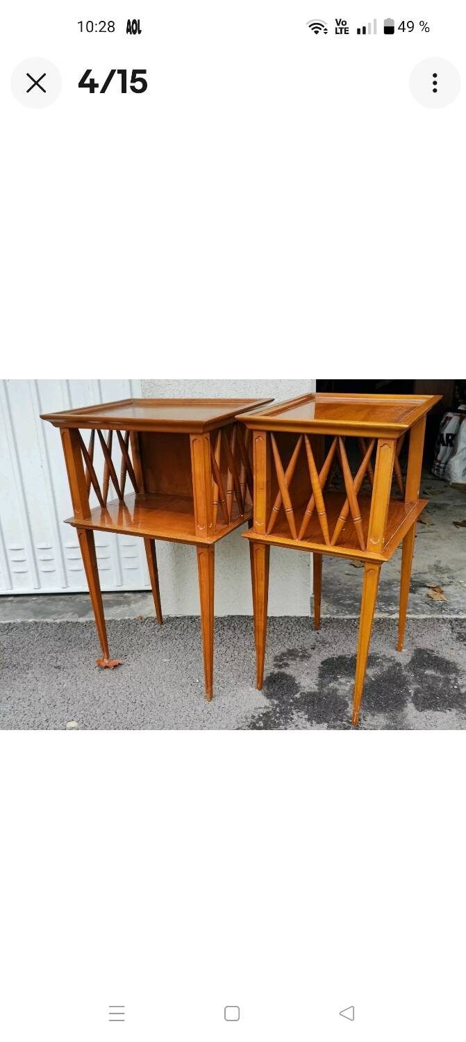 Pair of cherry wood bedside tables/end tables from the 1950s