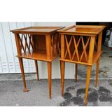 Pair of cherry wood bedside tables/end tables from the 1950s