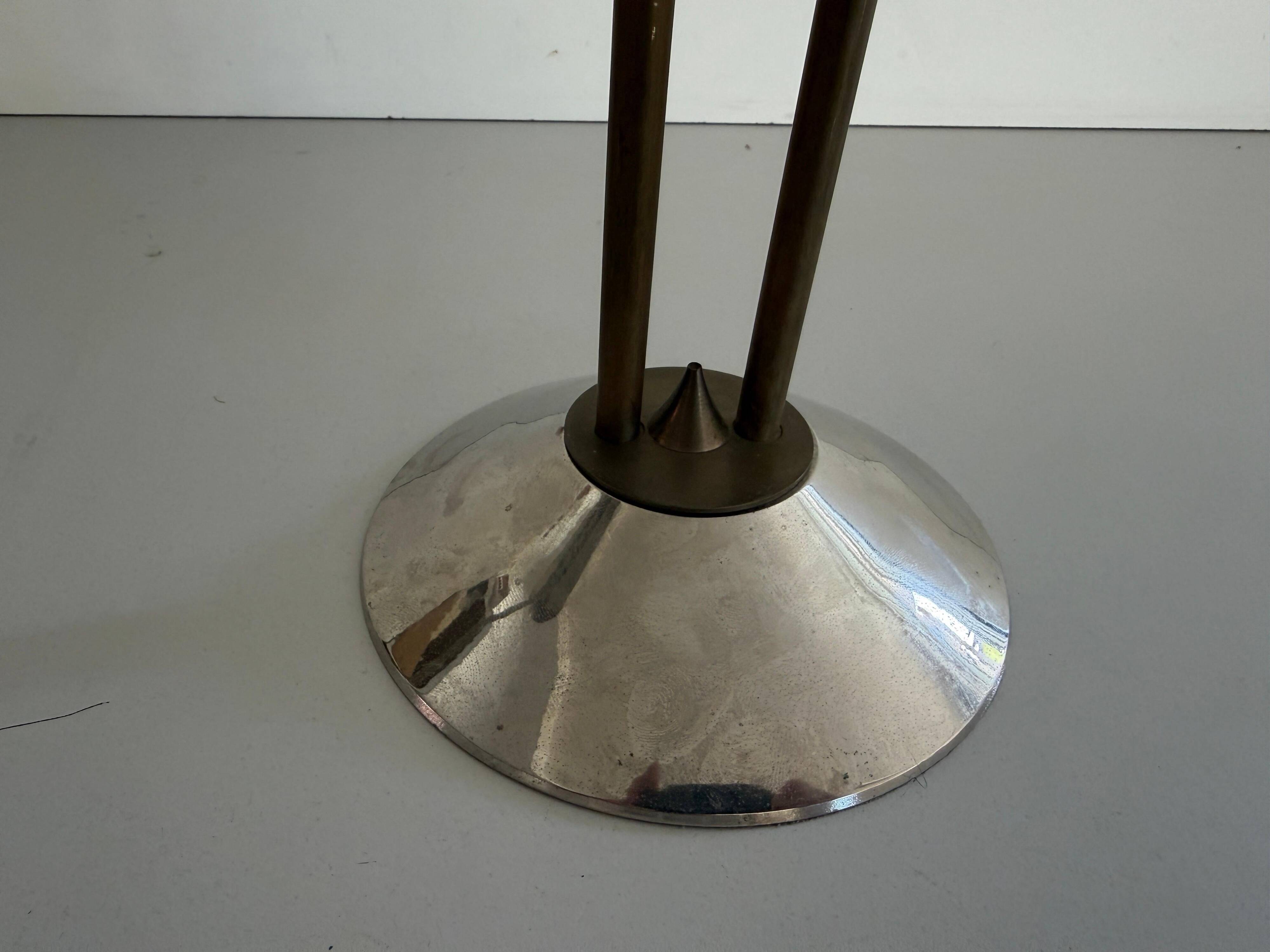 Pair of metal and brass candlesticks, 1960s, Germany