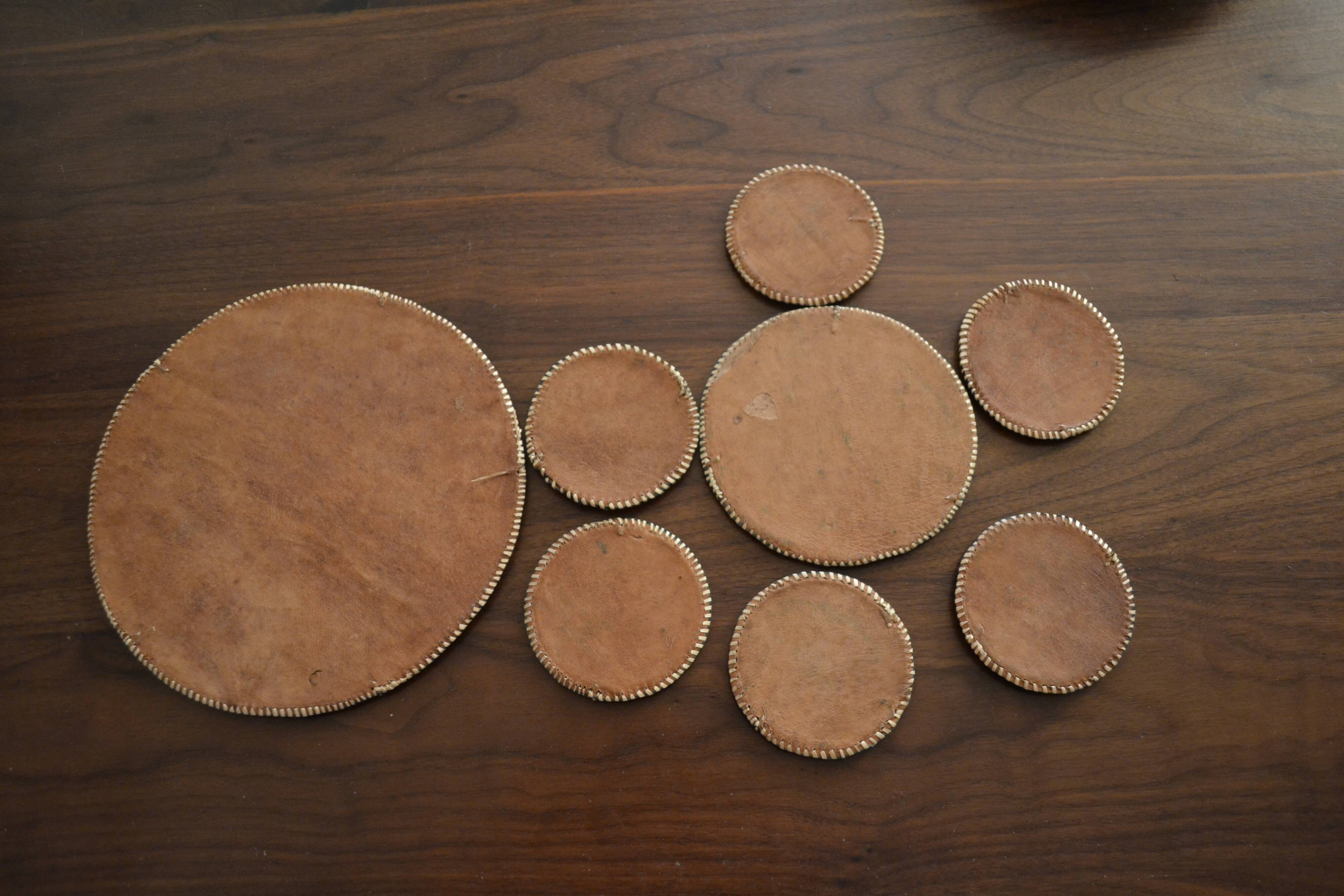 Ensemble dessous de verre en marqueterie de paille