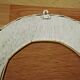 Vintage French White Oval Rattan Mirror Plywood Back Hanging Hook.