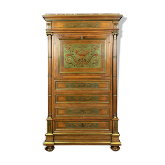 Writing desk in walnut and marquetry