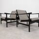 2x wooden Scandinavian arm chairs