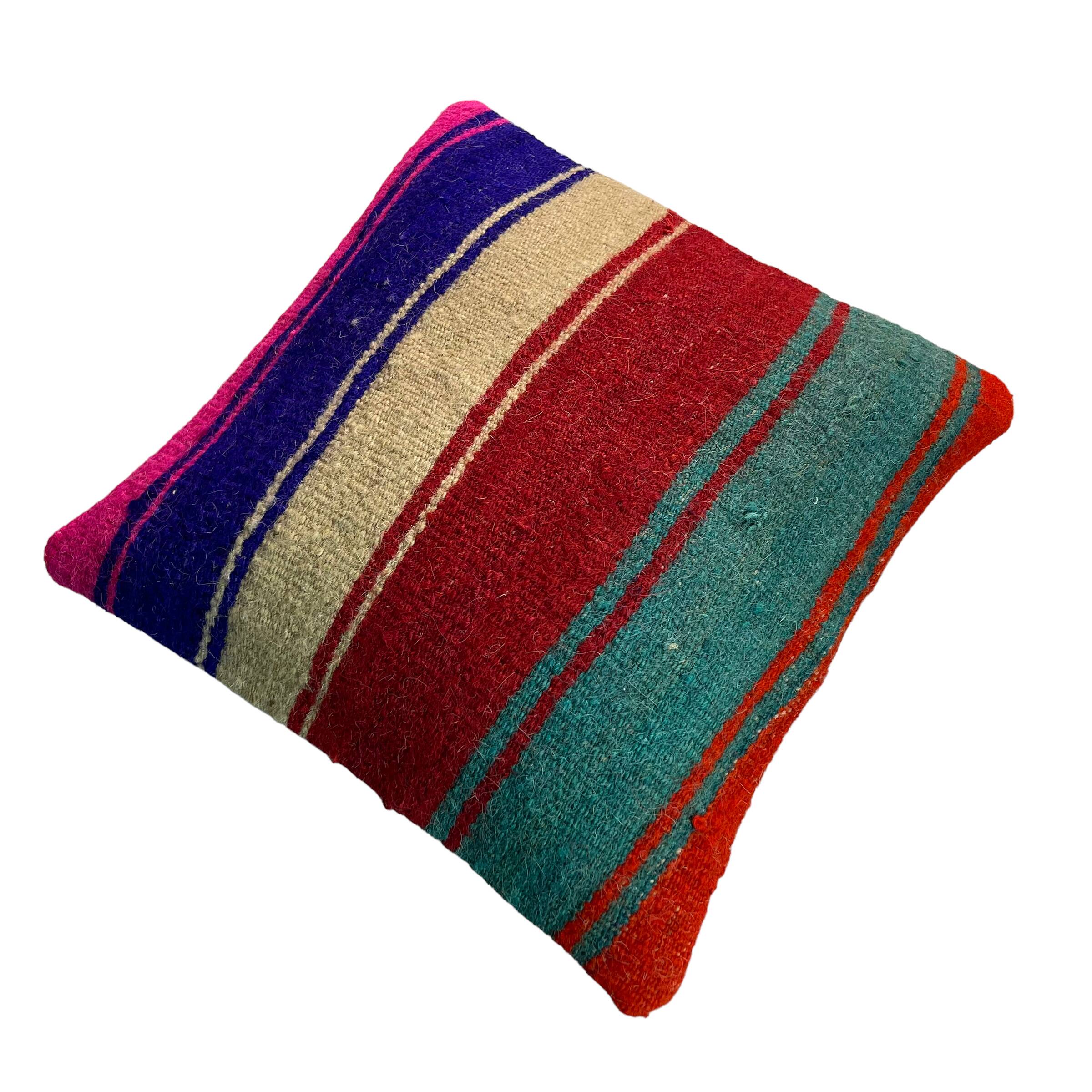 Vintage turkish kilim cushion cover , 40 x 40 cm