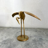 Vintage brass heron