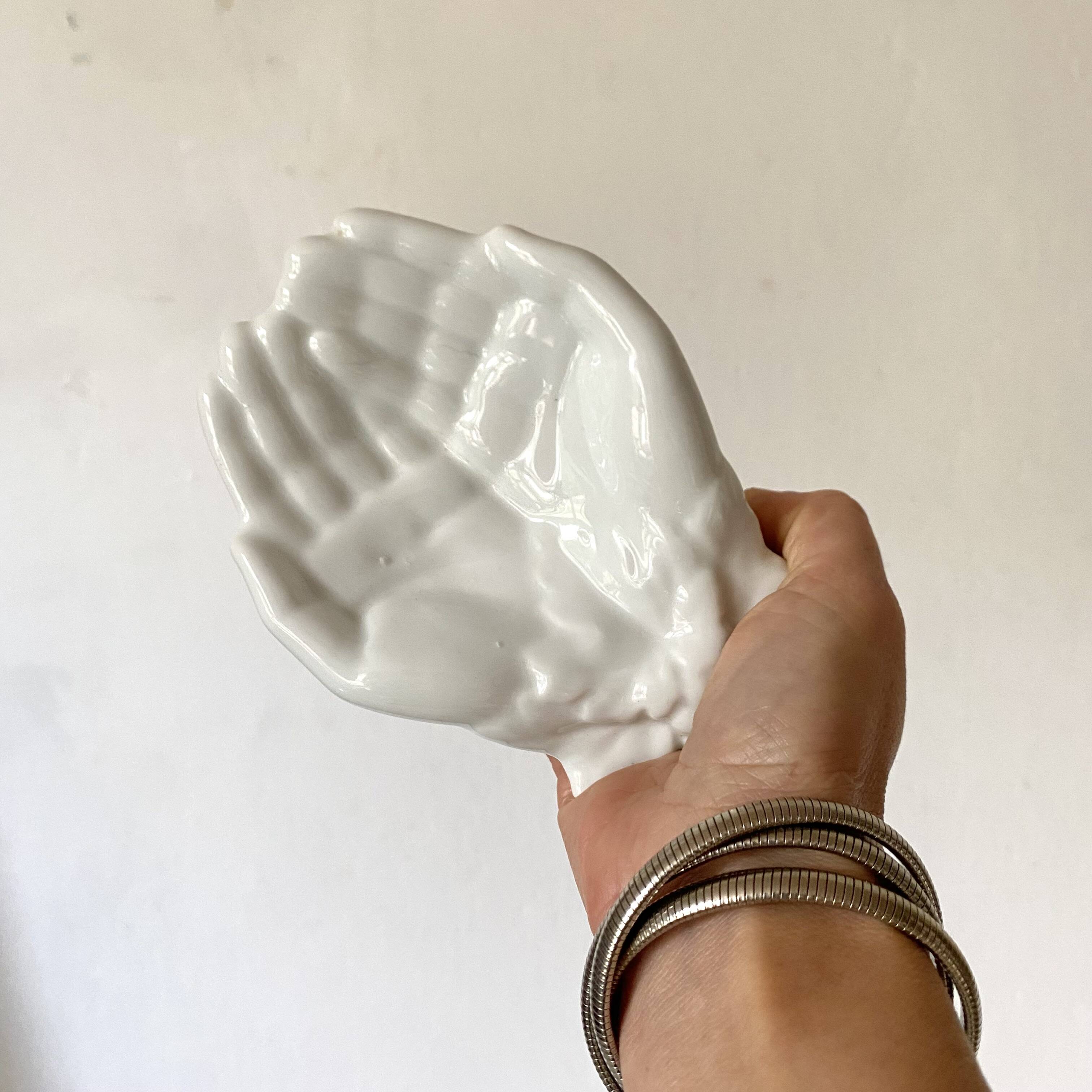 Empty pocket or hand soap holder in Limoges porcelain