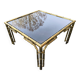 italian brass coffeetable with smoking glass in bamboo style