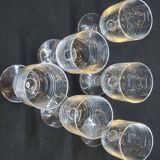 6 Vintage Glasses with Original Pure Design