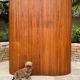 Wavy wooden screen circa 1950, Baumann by SNSA