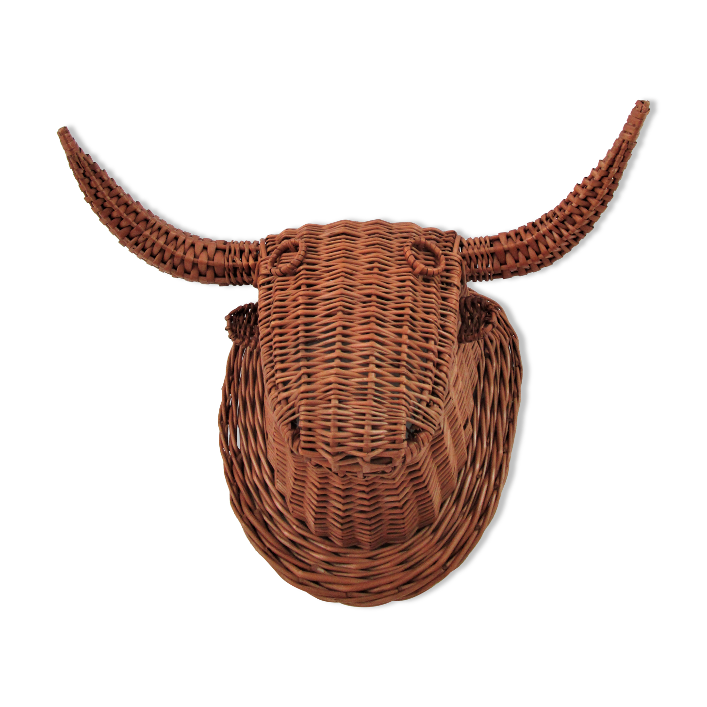 Bull head minotaur wicker vintage 60s-70s