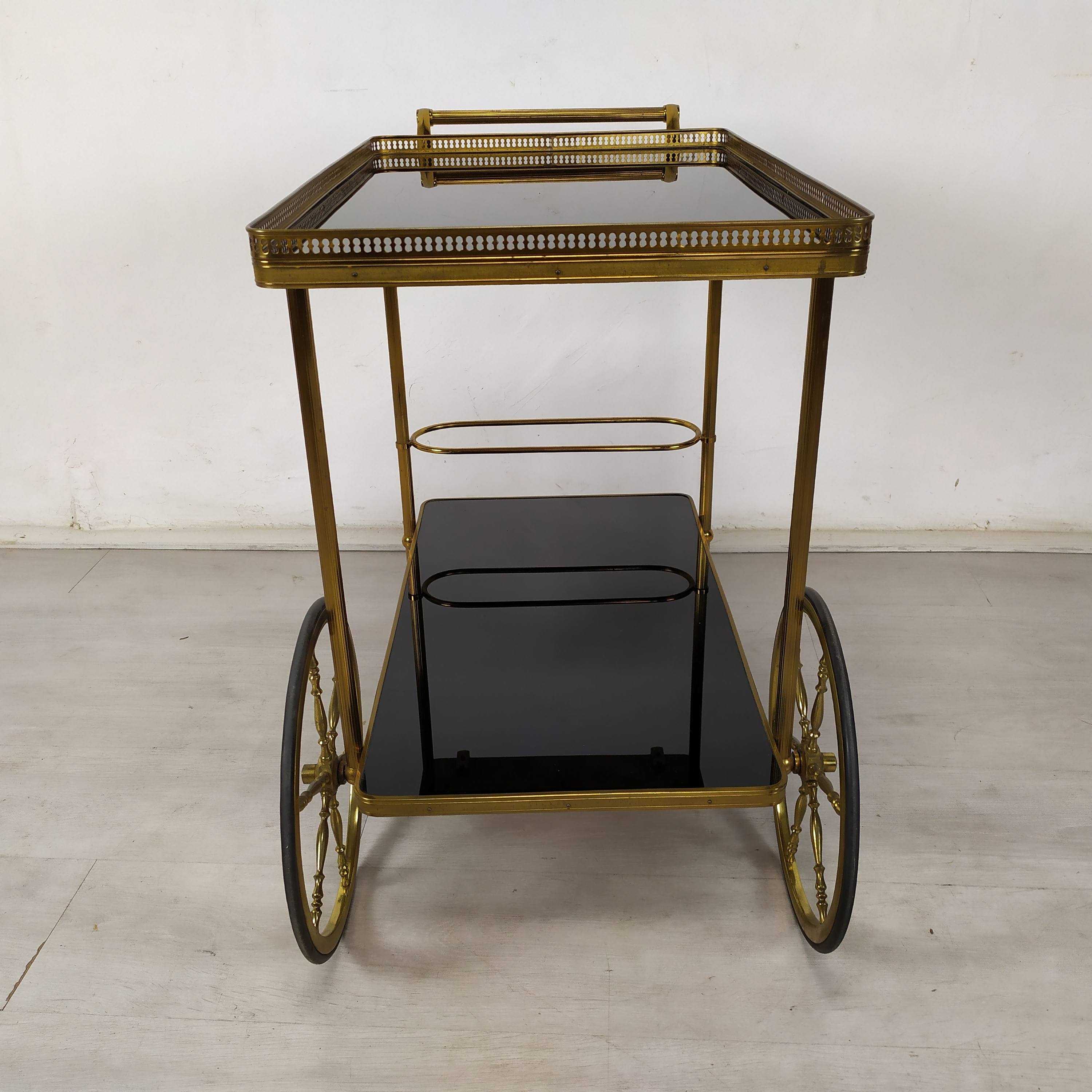 Vintage golden brass rolling service