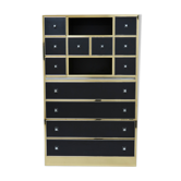 Secretary brass chrome lacquer Michel Pigneres 1970