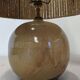 Lampe boule vintage en grès émaillé et corde de jute