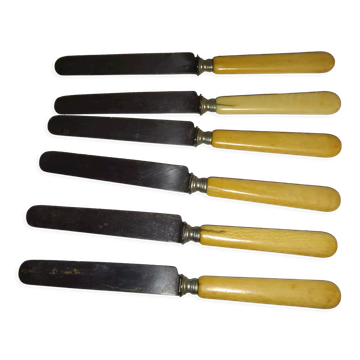 6 old steel and bone knives