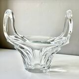 Large basket or fruit bowl in crystal Art Vannes France