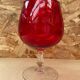Antique empoli red & clear glass footed vase vintage