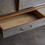 Mid-Century Modern Sideboard with Hammered Metal Façade, France, 1960s