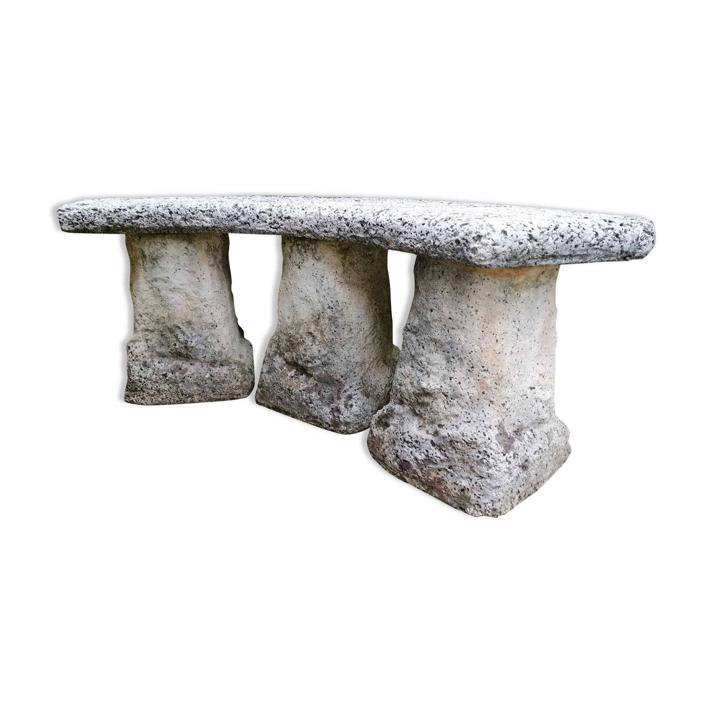 Reconstructed stone bench 1960s