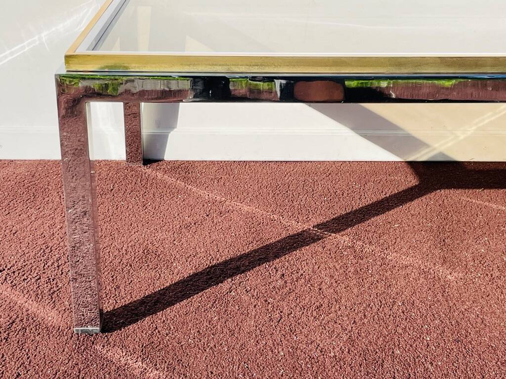 Rectangular coffee table. Flaminia Belgochrom W. Rizzo Vintage 70s