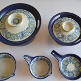5 pièces de vaisselle scandinave en grès des années 70