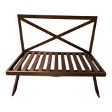 Solid oak terrace bench from the 70s