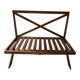 Solid oak terrace bench from the 70s