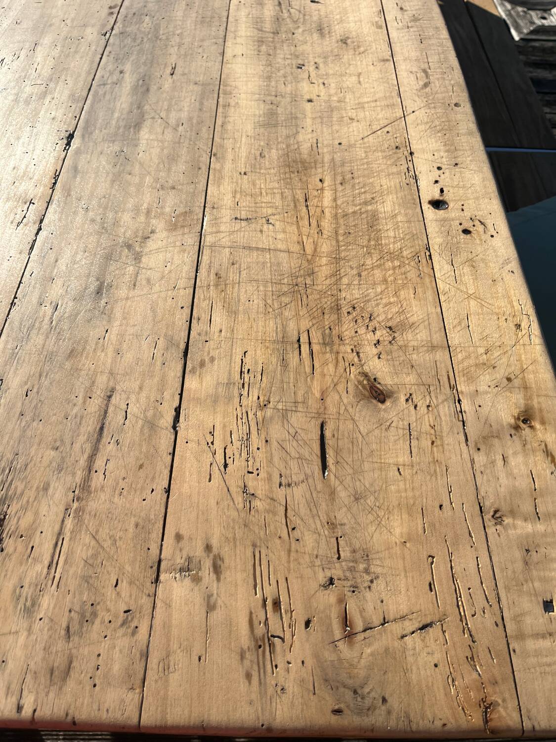Large old farm table