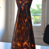 Vintage leopard pattern speckled glass vase or jug attributed to Murano