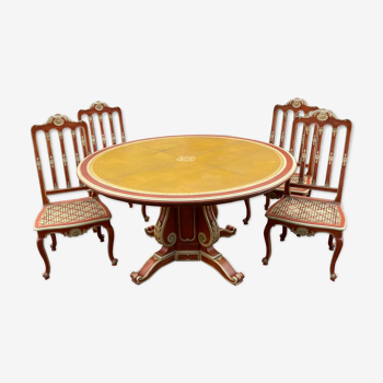 Table et 4 chaises style Régence maison Gouffè