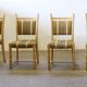 Brutalist Danish Modern Oak Dining Chairs in the style of Henning Kjærnulf