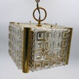 Vintage brass glass chandelier